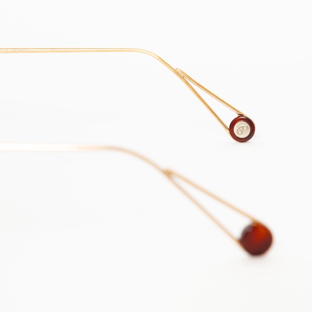 SOLD - AHLEM Place des Alpes Champagne Gold Cat Eye Sunglasses — Rosy Brwn Lens - Picture 9 of 15